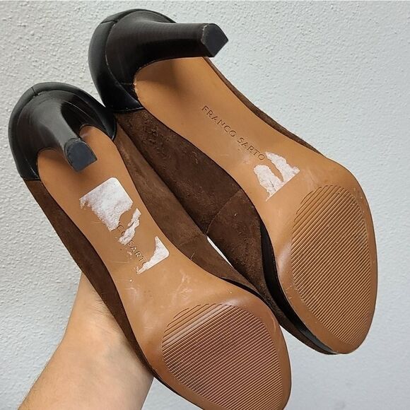 Franco Sarto Brown Leather Pumps Size 8 - Picture 6 of 11